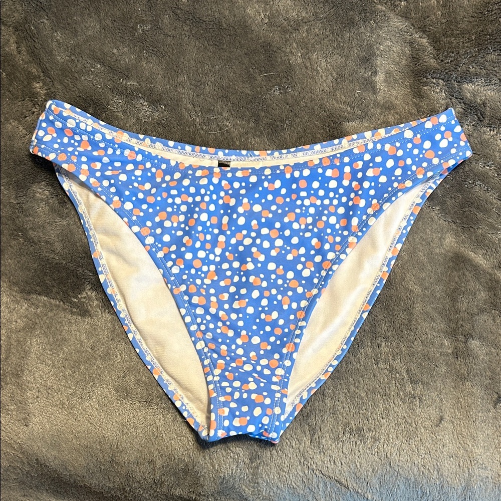 Tahiti Blue Polka Dot Bikini Bottom m nwot